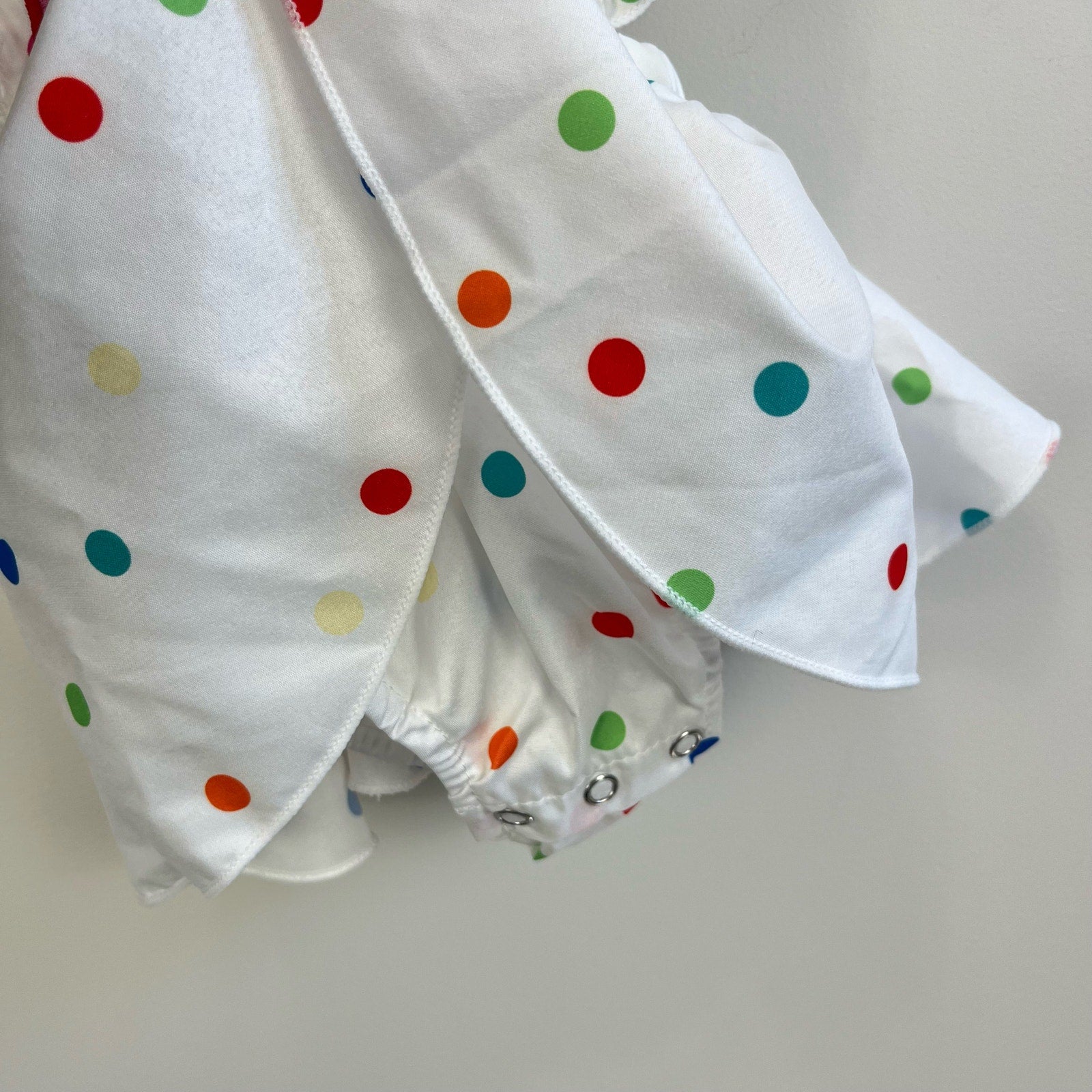 Baby Girl Rainbow Polka Dot Ruffle Romper 70 cm