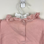 Load image into Gallery viewer, Mini Boden Short Sleeve Pink Eyelet Ruffle Collar Bodysuit 18-24 Months
