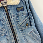 Load image into Gallery viewer, Vintage OshKosh B&#39;gosh Hooded Jean Sherpa Jacket L (6)
