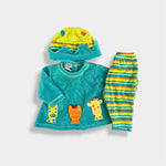 Load image into Gallery viewer, Vintage Y2K Le Top Zoo Friends Stripe Polka Dot Velour Outfit 3 Months

