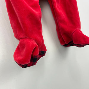 Ralph Lauren Festive Red Velour Footie 3 Months