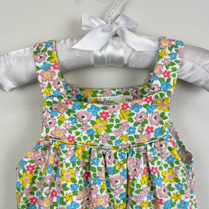 Mini Boden Organic Newborn Overalls Aqua Spring Floral 3-6 Months