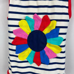 Load image into Gallery viewer, Mini Boden Fun Striped Applique Flower Swimsuit 3-4
