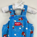 Load image into Gallery viewer, Vintage OshKosh B&#39;gosh Blue Airplane Footie Overalls 3-6 MOnths
