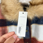 Load image into Gallery viewer, Janie and Jack Plaid Faux Fur Collar Cape 12-18 Months NWT
