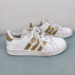 Load image into Gallery viewer, Adidas Girls Grand Court Sneakers White Gold 1
