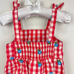 Load image into Gallery viewer, Hanna Andersson Gingham Floral Bubble Romper 70 cm 6-12 Months
