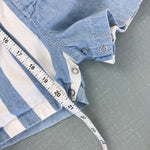 Load image into Gallery viewer, Vintage Mixed Blue Stripe Shortall Romper 4T
