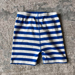 Load image into Gallery viewer, Hanna Andersson Blue &amp; White Striped Snoopy Fireworks Short John PJs 130 cm 8
