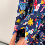 Load image into Gallery viewer, Mini Boden Long Sleeve Fun Jersey Dress College Navy Folk Fairies 8-9
