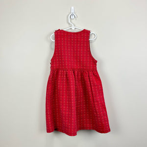 Vintage OshKosh B'gosh Woven Red Jumper Dress 6 USA