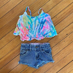 Load image into Gallery viewer, Lilly Pulitzer Girls Mini Franni Crop Top Multi Sparkling Sands L 8-10
