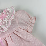 Load image into Gallery viewer, Vintage Pink Lace Ruffle Flower Dress Set 6-9 Months USA
