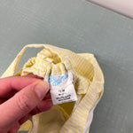 Load image into Gallery viewer, Vintage All Mine Yellow Seersucker Stripe Giraffe Applique Shortall Romper 12 Months
