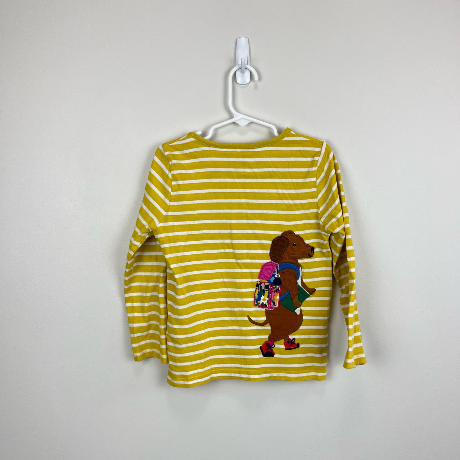 Mini Boden Front & Back T-shirt Yellow Ivory Animals 5-6