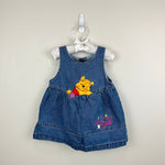 Load image into Gallery viewer, Vintage Pooh 100 Acres Collection Denim Jumper Dress 18 Months
