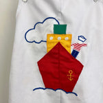 Load image into Gallery viewer, Vintage Hush Puppies White Applique Ship Shortall Romper 24 Months
