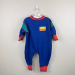 Load image into Gallery viewer, Vintage Tiny Toes Blue Sweatshirt Romper 12 Months
