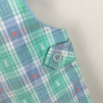 Load image into Gallery viewer, Vintage Green Blue Bunny Shortall Romper 9 Months USA
