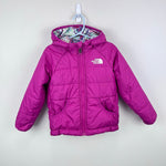 Load image into Gallery viewer, The North Face Girls Reversible Perrito Jacket Peak Purple Terrain Multi-Print 4T
