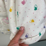 Load image into Gallery viewer, Vintage Tots Town Polka Dot Heart Ruffle Sweatshirt Dress 2T
