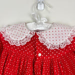 Load image into Gallery viewer, Vintage Red Ruffle Polka Dot Dress Medium USA
