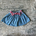 Load image into Gallery viewer, Vintage OshKosh B&#39;gosh Blue Jean Flower Skirt 4T USA
