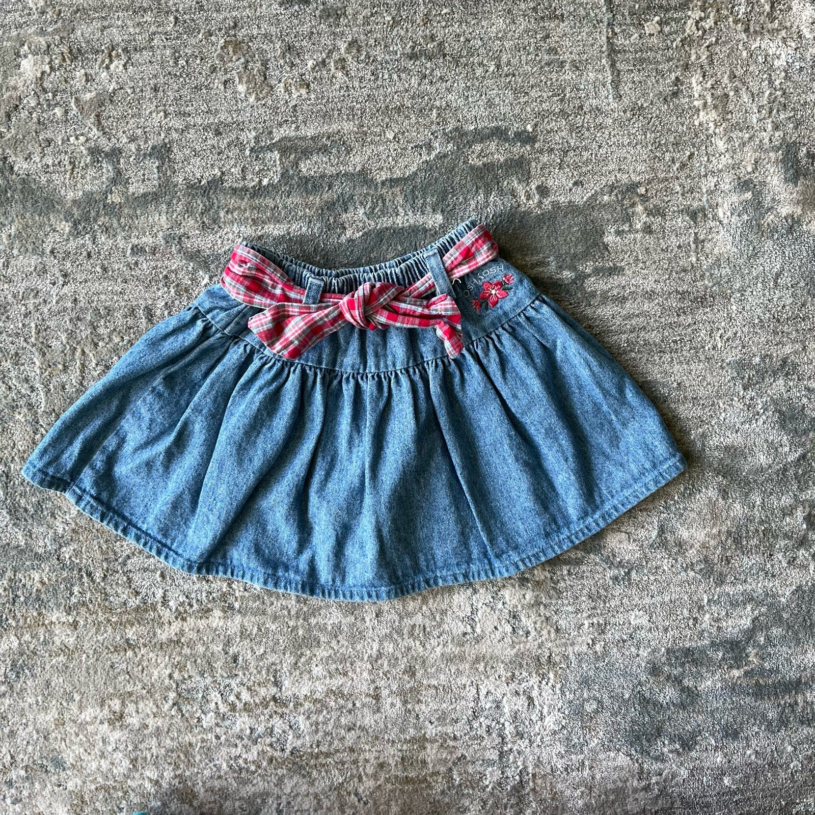 Vintage OshKosh B'gosh Blue Jean Flower Skirt 4T USA