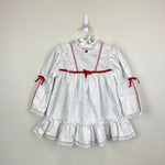 Load image into Gallery viewer, Vintage Winnie the Pooh White Lace Red Ribbon Bow Dress 3T USA
