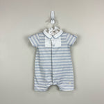 Load image into Gallery viewer, Patachou Blue and White Striped Shortall Romper 3 Months
