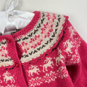 Janie and Jack Fair Isle Reindeer Cardigan 12-18 Months