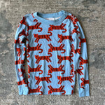 Load image into Gallery viewer, Hanna Andersson Blue Otis the Tiger Long John Pajamas 120 cm 6-7
