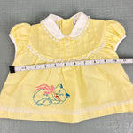 Load image into Gallery viewer, Vintage Cradle Togs Embroidered Cat Yellow Dress Diaper Set Lace Ruffle Small NWOT
