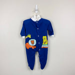 Load image into Gallery viewer, Vintage Lullaby Land Blue Circus Footie Coverall Medium 14.5-18 lbs USA

