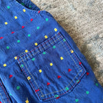 Load image into Gallery viewer, Vintage OshKosh B&#39;gosh Blue Embroidered Shapes Overalls 4T USA
