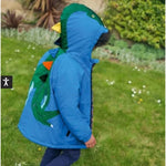 Load image into Gallery viewer, Mini Boden Cosy Sherpa-lined Anorak Jacket Moroccan Blue Dinosaur 6-7
