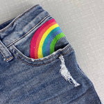 Load image into Gallery viewer, Cat &amp; Jack Rainbow Stitch Denim Shorts 6
