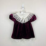 Load image into Gallery viewer, Vintage Rare Editions Velour Lace Ruffle Holiday Party Dress 24 Months
