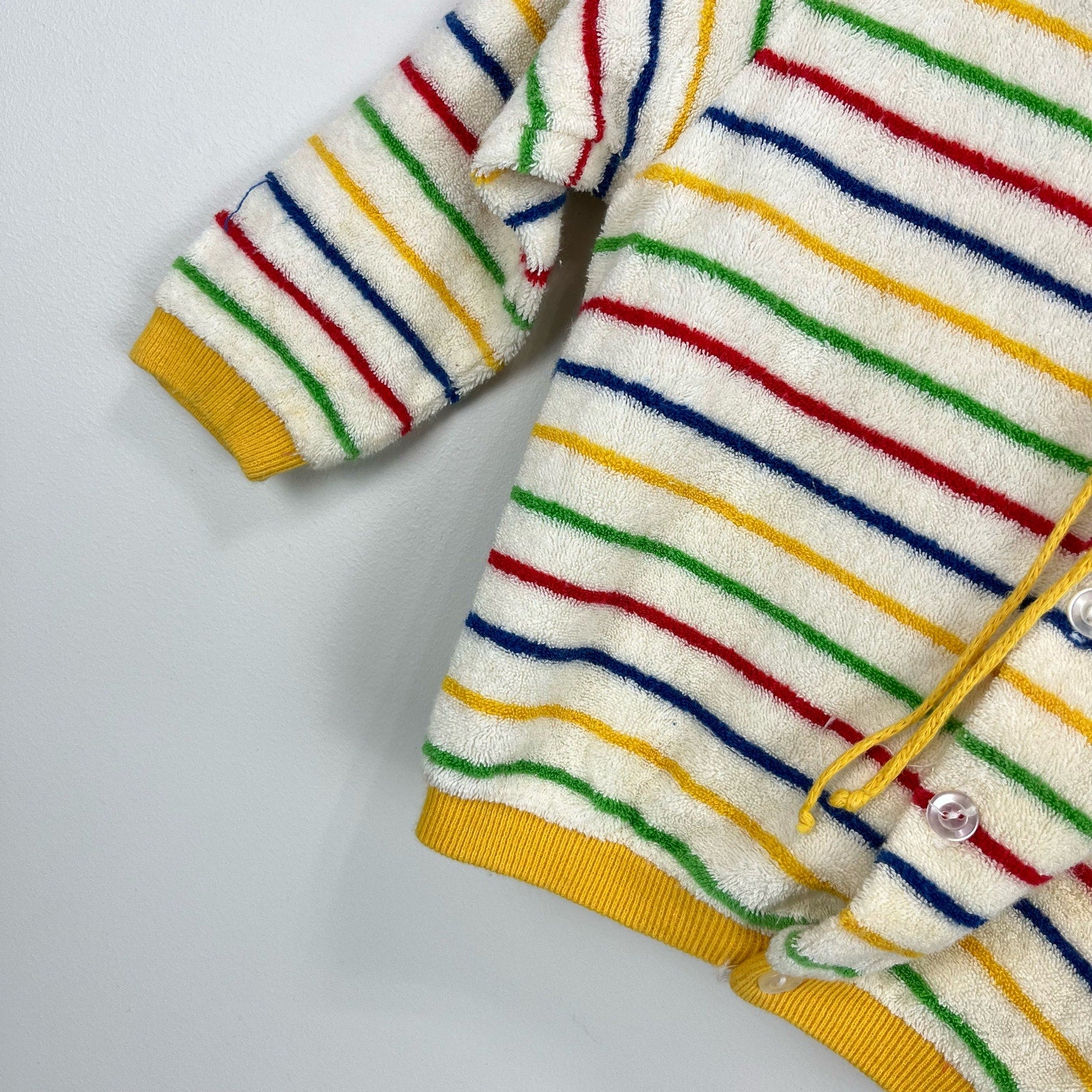 Vintage Bloomingdale's Rainbow Stripe Terry Sweatshirt XL