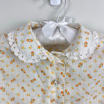 Load image into Gallery viewer, Vintage Healthtex 70s Yellow Orange Floral Blouse 24 Months USA
