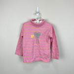 Load image into Gallery viewer, Vintage Healthtex Pink Stripe Applique Mouse Turtleneck Top 4T USA
