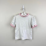 Load image into Gallery viewer, Vintage OshKosh B'gosh Pink Floral Bow Overalls Jumper Set 5T USA
