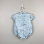 Load image into Gallery viewer, Foque Dove Blue Bird Print Bubble Romper 6 Months

