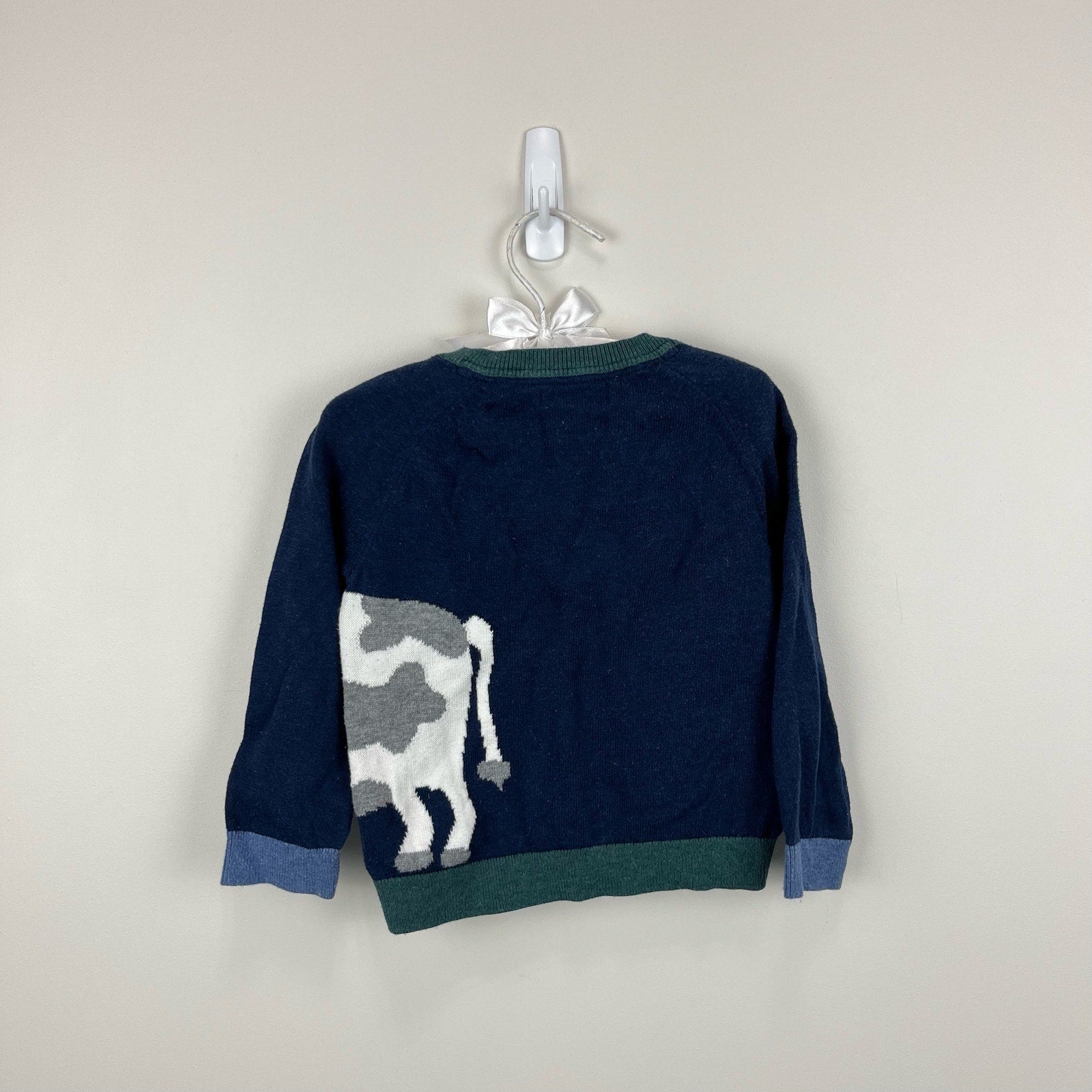 Mini Boden Fun Knitted Front and Back Cow Sweater 18-24 Months