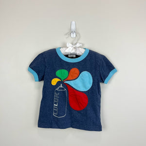 Mini Boden Spray Paint Applique Ringer Tee 2-3