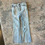 Load image into Gallery viewer, Jessica Simpson Girls Button Fly Light Wash Sidney Flare Leg Distressed Jeans 8
