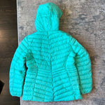 Load image into Gallery viewer, Lands' End Kids Down Insulated Hooded Jacket Aqua M 10-12
