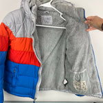 Load image into Gallery viewer, L.L. Bean Kids Down Jacket Colorblock Cobalt Sea M 10-12

