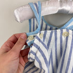 Load image into Gallery viewer, Vintage Gap Mixed Blue Stripe Bubble Romper L 12-18 Months
