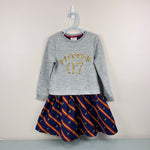 Load image into Gallery viewer, Mini Boden x Harry Potter Sequin Seeker Quidditch Dress Gray Marl 6-7
